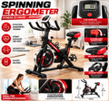 Spinning Bike Ergometer Heimtrainer Fitness Fahrrad – Indoor Cycling mit LCD-Display, verstellbarem Sattel & Lenker, bis 120 kg