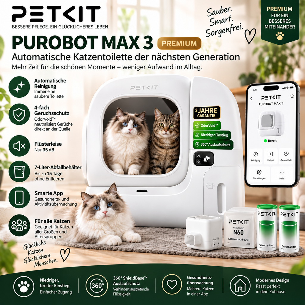 PETKIT PUROBOT MAX 3 – Automatische Katzentoilette