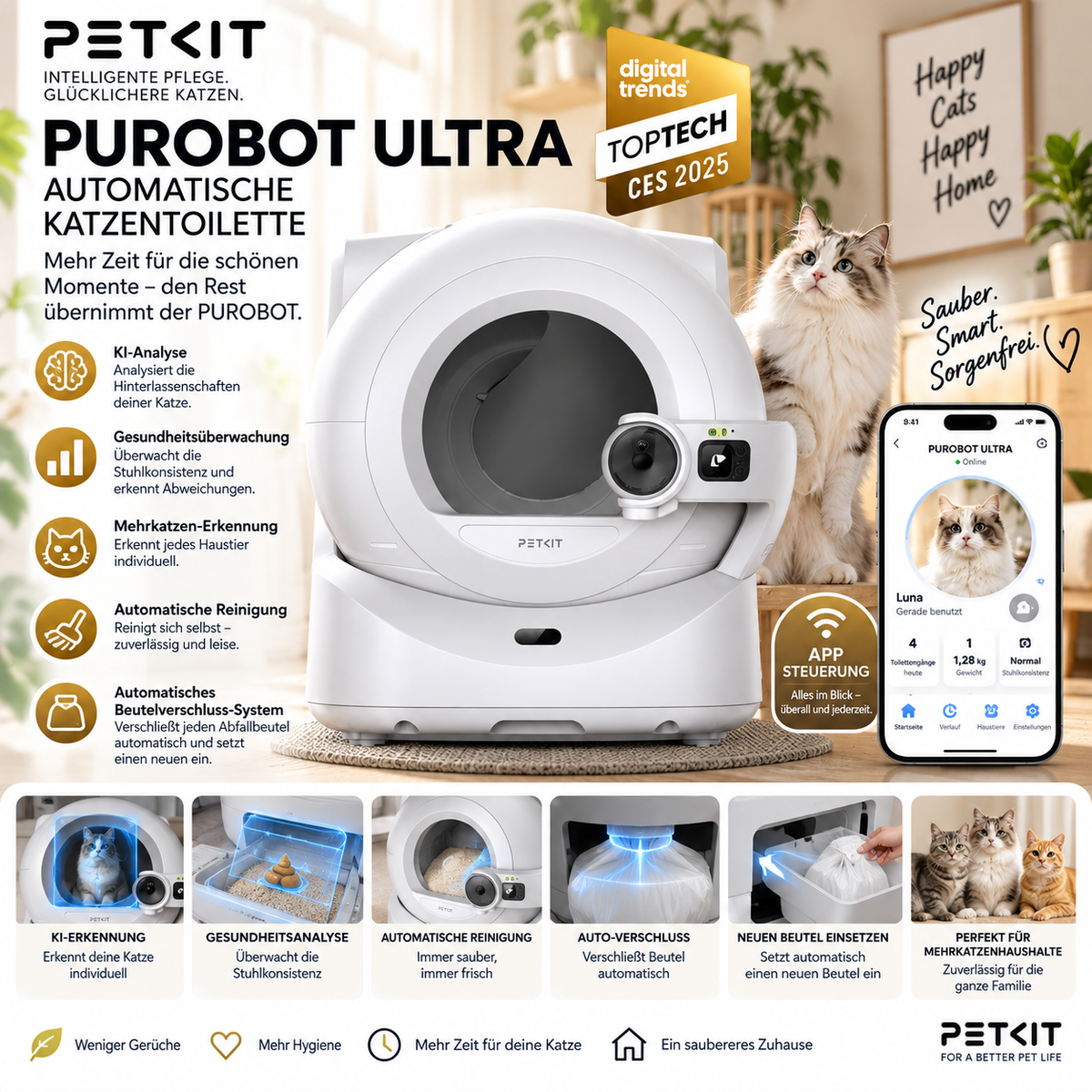 PETKIT PUROBOT ULTRA – Automatische Katzentoilette