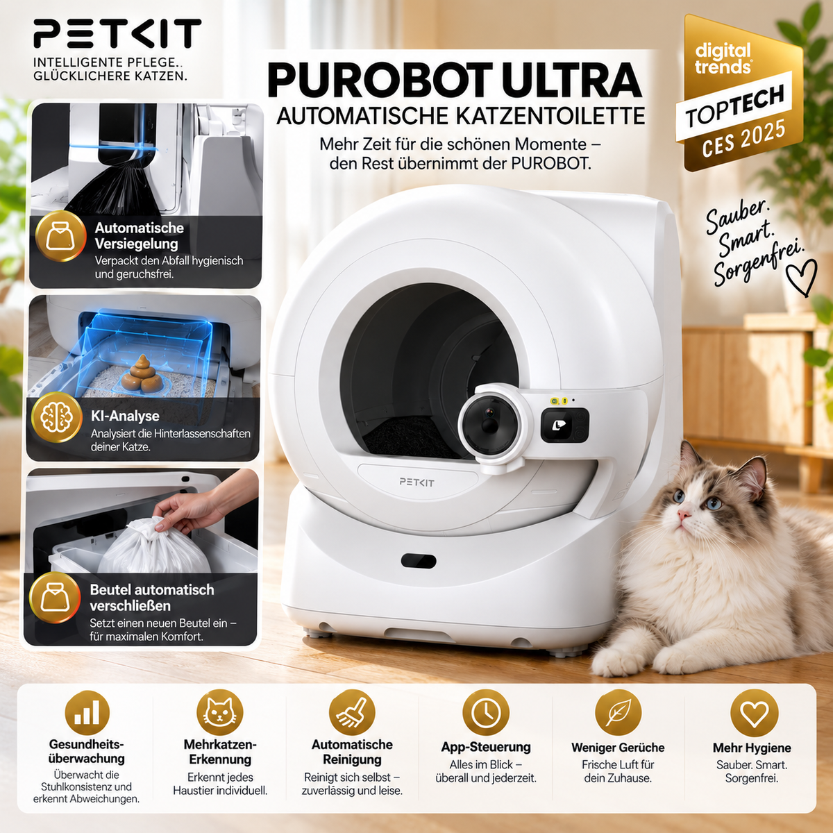 PETKIT PUROBOT ULTRA – Automatische Katzentoilette