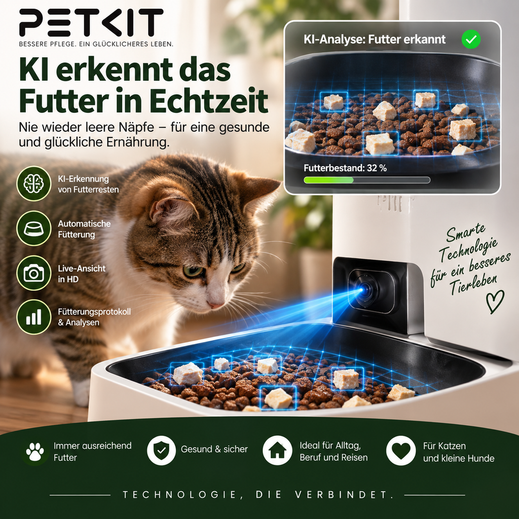 PETKIT YUMSHARE Dual-Hopper 2 Automatischer Futterautomat mit Kamera für Katzen & Hunde