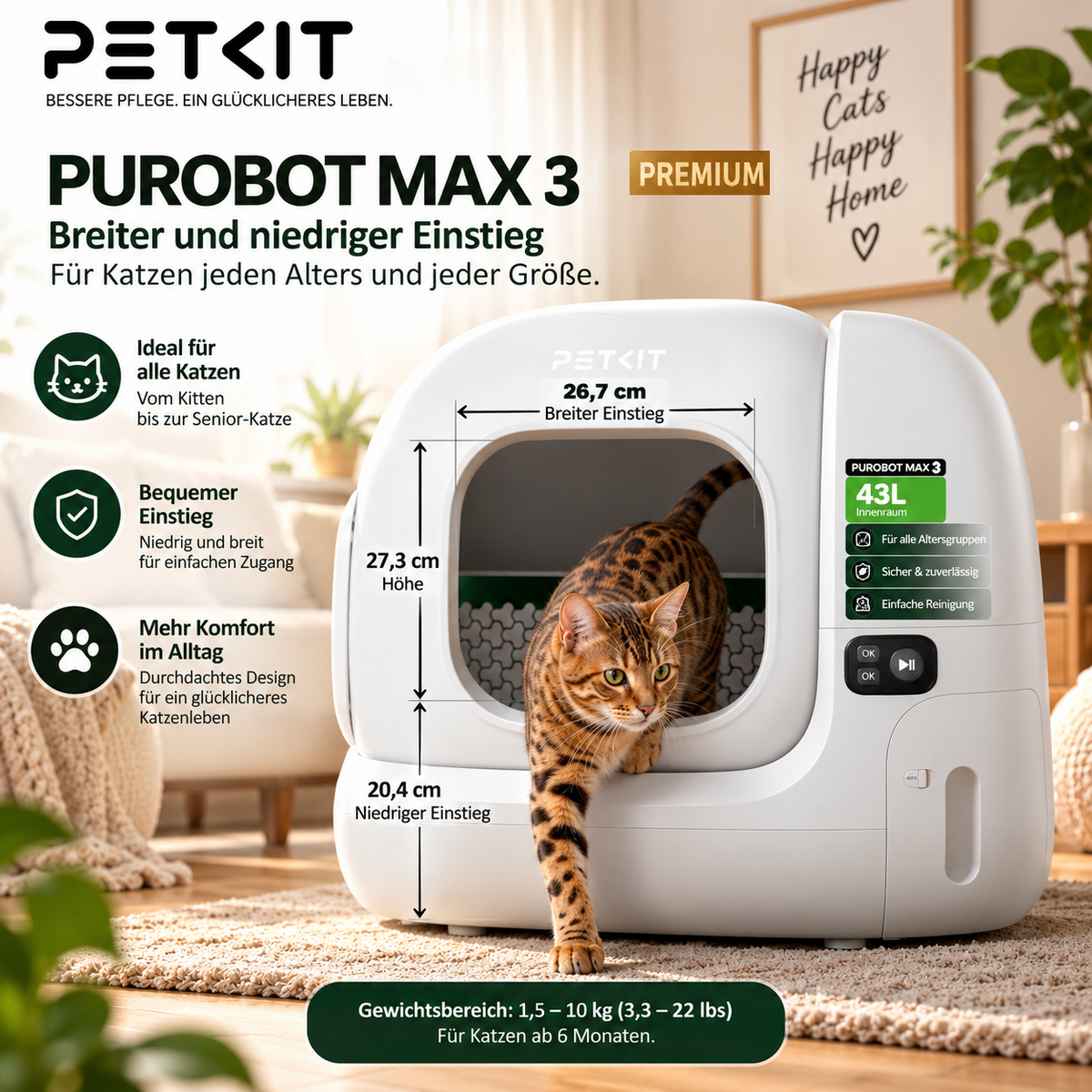 PETKIT PUROBOT MAX 3 – Automatische Katzentoilette