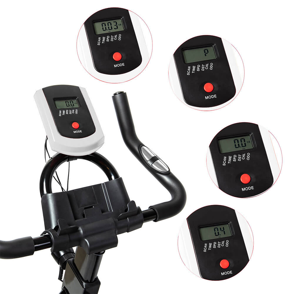 Spinning Bike Ergometer Heimtrainer Fitness Fahrrad – Indoor Cycling mit LCD-Display, verstellbarem Sattel & Lenker, bis 120 kg